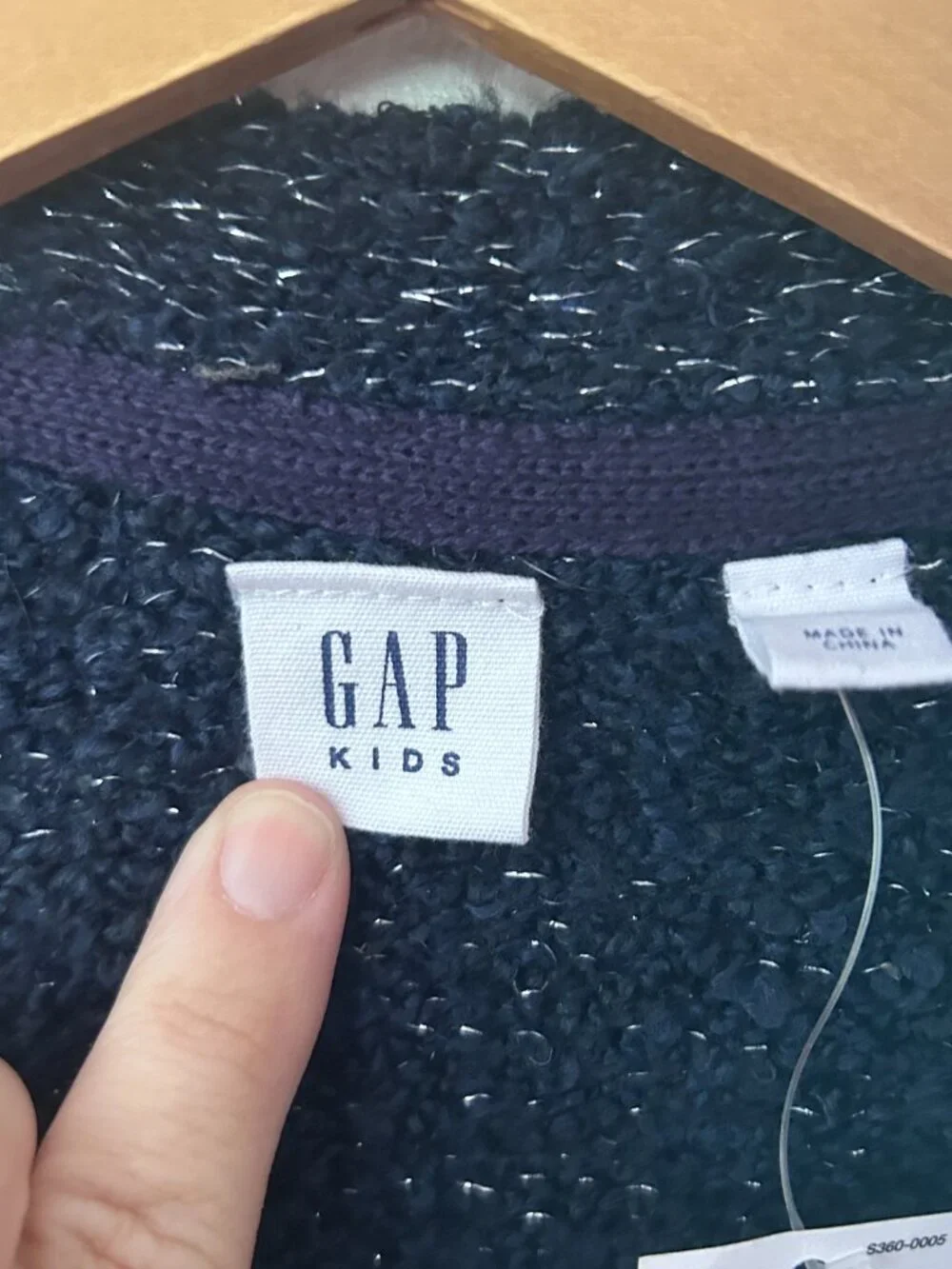 Gap Kids Knit Cardigan XL Open Front Blue Silver NWT Preppy Academia Uniform